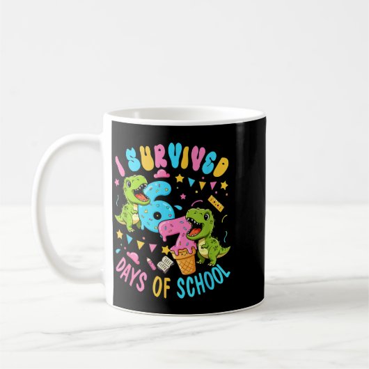 Survived 67 Days Of School T-rexes Funny Six Seven Kaffeetasse (Links)