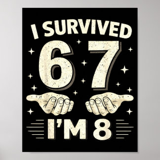 Survived 6 7 8 boys 8th birthday 8th year old boy poster