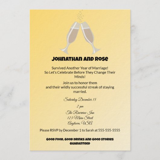 Survived another Year of Marriage Einladung (Vorderseite)