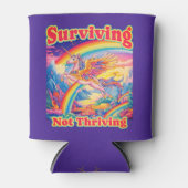 Surviving Not Thriving – Rainbow Unicorn Dosenkühler (Vorderseite)