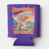 Surviving Not Thriving – Rainbow Unicorn Dosenkühler (Rückseite)