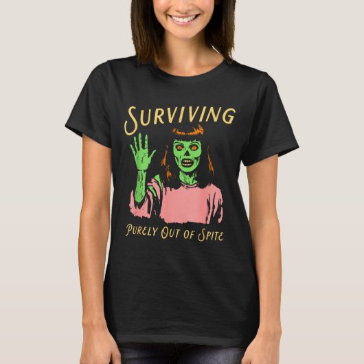 Surviving Purely Out Of Ste Retro Zombie Halloween T-Shirt (Vorderseite)