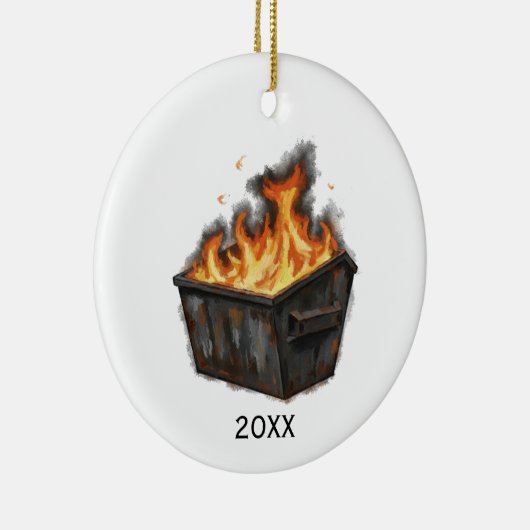 Surviving the Dump Fire Year Funny Custom Gift Keramik Ornament (Rechts)