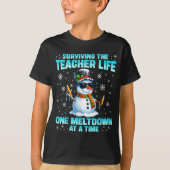 Surviving The Teacher Life Pjs Pajamas Christmas X T-Shirt (Vorderseite)