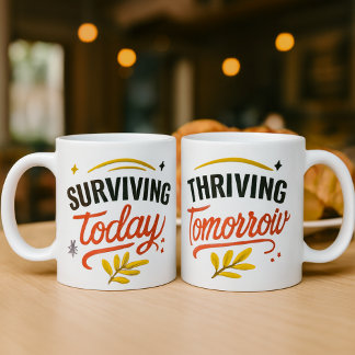 Surviving Today & Thriving Tomorrow Motivational Kaffeetasse