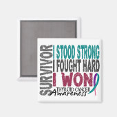 Survivor 4 Schilddrüsenkrebs Magnet (Vorderseite/Rückseite)