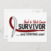 Survivor 8 Kopf Nackenkrebs Postkarte (Vorne/Hinten)