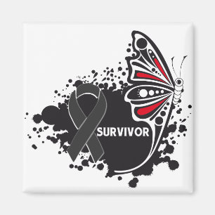 Survivor Abstract Butterfly Skin Cancer Magnet