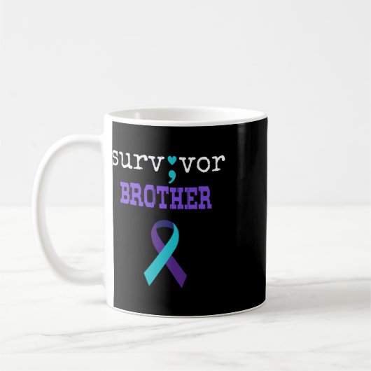 Survivor Brother Semicolon Geschenk Suizidpräventi Kaffeetasse (Links)