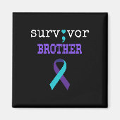 Survivor Brother Semicolon Geschenk Suizidpräventi Magnet (Vorne)