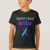Survivor Brother Semicolon Geschenk Suizidpräventi T-Shirt (Vorderseite)