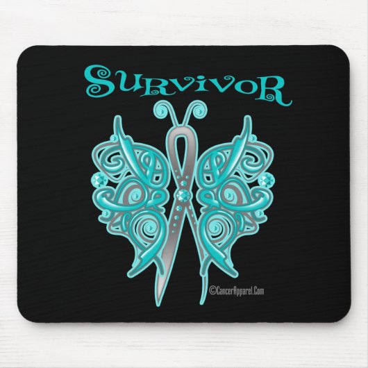Survivor Celtic Butterfly - Eierstockkrebs Mousepad (Vorne)