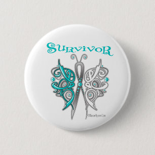 Survivor Celtic Butterfly - Gebärmutterhalskrebs Button
