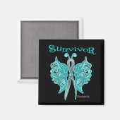 Survivor Celtic Butterfly - Gynäkologischer Krebs Magnet (Vorderseite/Rückseite)
