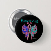 Survivor Celtic Butterfly - Schilddrüsenkrebs Button (Vorne & Hinten)