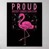 Survivor Flamingo Pink Brustkrebs Bewusstsein Gif Poster (Vorne)