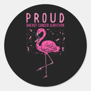 Survivor Flamingo Pink Brustkrebs Bewusstsein Gif Runder Aufkleber
