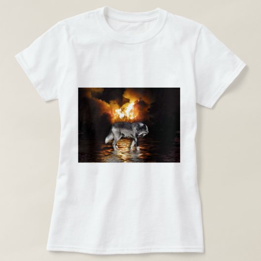 "Survivor" Graue Wolfspenden T-Shirt (Design vorne)