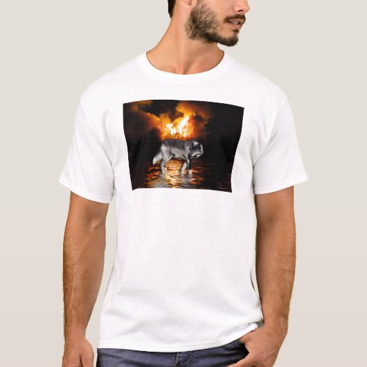 "Survivor" Graue Wolfspenden T-Shirt (Vorderseite)