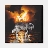 "Survivor" Gray Wolf Magnet (Vorne)