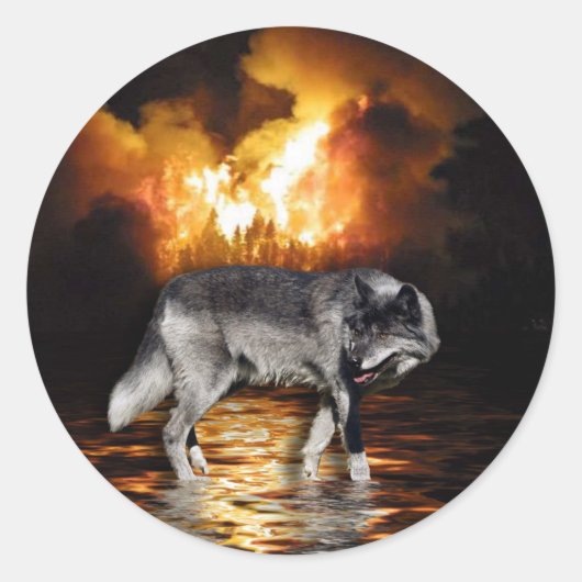 "Survivor" Gray Wolf Stickers (Vorderseite)