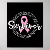 Survivor Hope Courage Strength Believe Dream Faith Poster (Vorne)