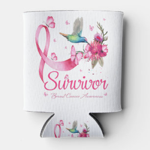 Survivor Hummingbird Ribbon Brustkrebs Dosenkühler