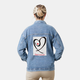 SURVIVOR-Jacke. Bestes BC/Cancer Logo aller Zeiten Jeansjacke