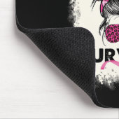 Survivor Messy Bun Breast Cancer Awareness Pink Wa Mousepad (Ecke)