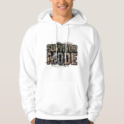 Survivor Mode Männerhoodie – Rissige Wand Power Hoodie (Vorderseite)