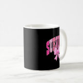 Survivor Nk Ribbon Coquette Bow Breast Cancer Awar Kaffeetasse (VorderseiteRechts)