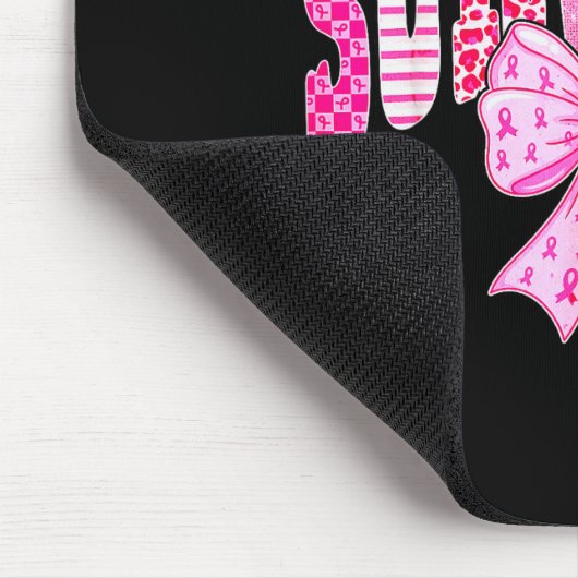 Survivor Nk Ribbon Coquette Bow Breast Cancer Awar Mousepad (Ecke)