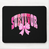 Survivor Nk Ribbon Coquette Bow Breast Cancer Awar Mousepad (Vorne)