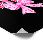 Survivor Nk Ribbon Coquette Bow Breast Cancer Awar Poster (Ecke)