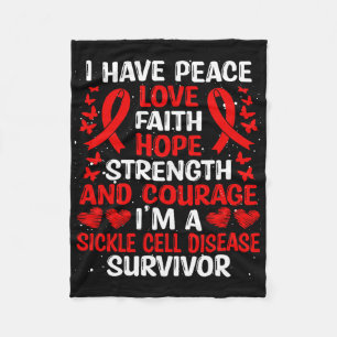 Survivor Peace Hope Liebe Sickle Cell Disease Awar Fleecedecke