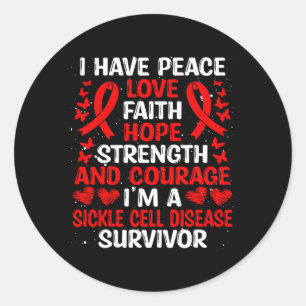 Survivor Peace Hope Liebe Sickle Cell Disease Awar Runder Aufkleber