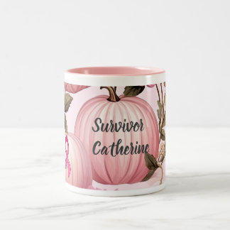 Survivor Pink Pumpkin Halloween Zweifarbige Tasse