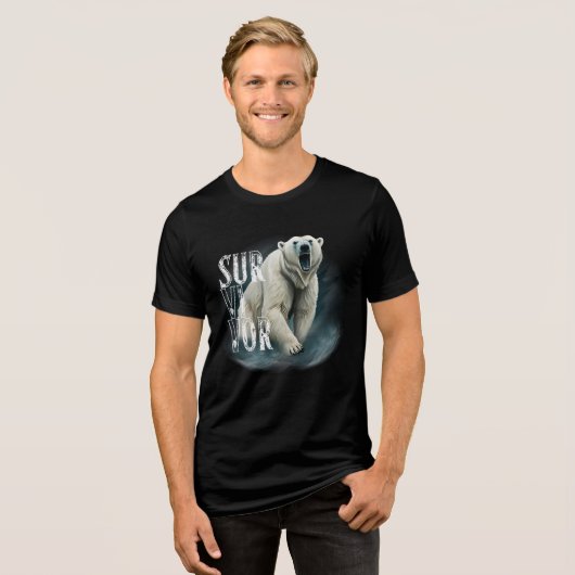 Survivor Polar Bear – Strength and Resilience Tri-Blend Shirt (Vorderseite voll)