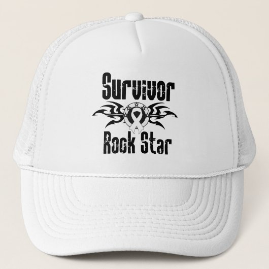 Survivor Rock Star - Lungenkrebsüberlebung Truckerkappe (Vorderseite)