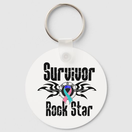 Survivor Rock Star - Schilddrüsenkrebserkrankung Ü Schlüsselanhänger (Vorderseite)