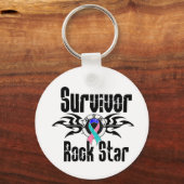 Survivor Rock Star - Schilddrüsenkrebserkrankung Ü Schlüsselanhänger (Vorderseite)
