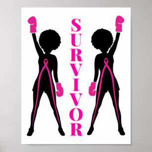 Survivor Rosa Brustkrebs Schleife Black Girl Mela Poster