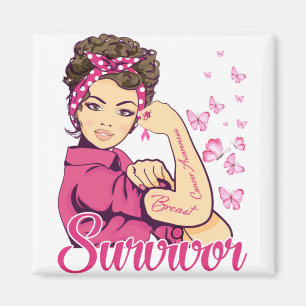 Survivor Rosie Riveter Brustkrebs Bewusstsein Magnet