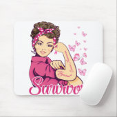 Survivor Rosie Riveter Brustkrebs Bewusstsein Mousepad (Mit Mouse)