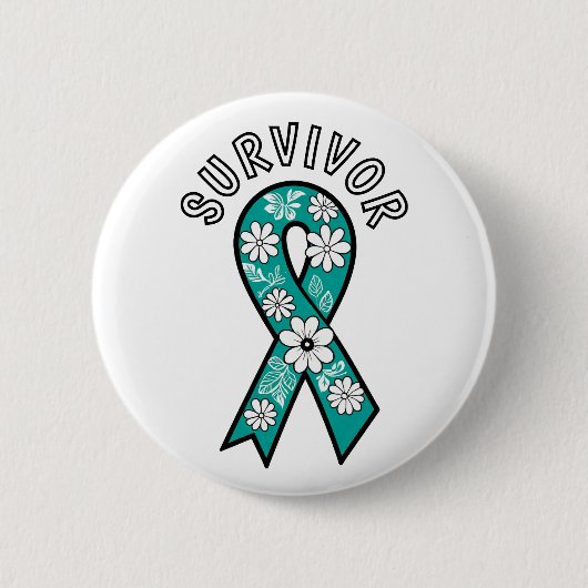 Survivor SA Teal Awareness Ribbon Button (Vorderseite)