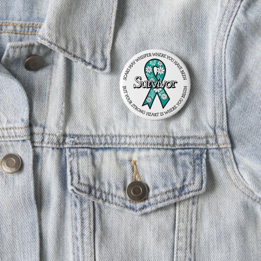 Survivor SA Teal Awareness Ribbon Button (Beispiel)