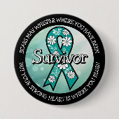 Survivor SA Teal Awareness Ribbon Button (Vorderseite)