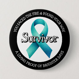 Survivor SA Teal Awareness Ribbon Button