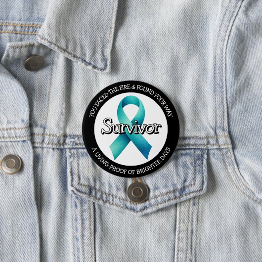 Survivor SA Teal Awareness Ribbon Button (Beispiel)