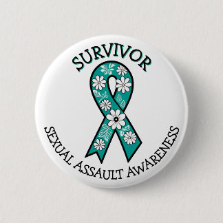 Survivor SA Teal Awareness Ribbon Button